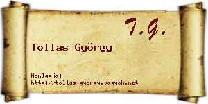 Tollas György névjegykártya