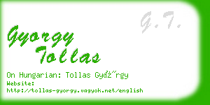 gyorgy tollas business card